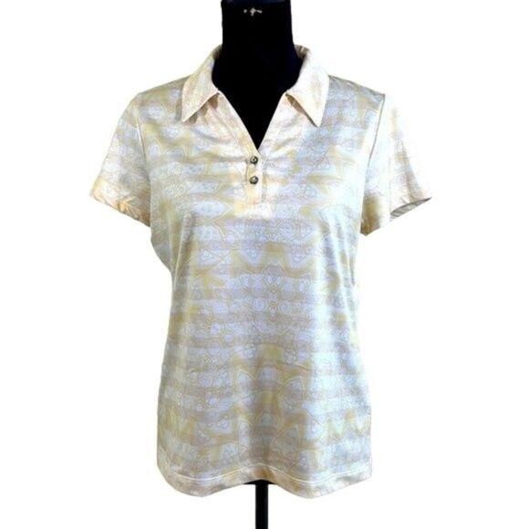 Chico's Zenergy Golf Polo Size 1 (8) Medium Striped - Picture 3 of 16